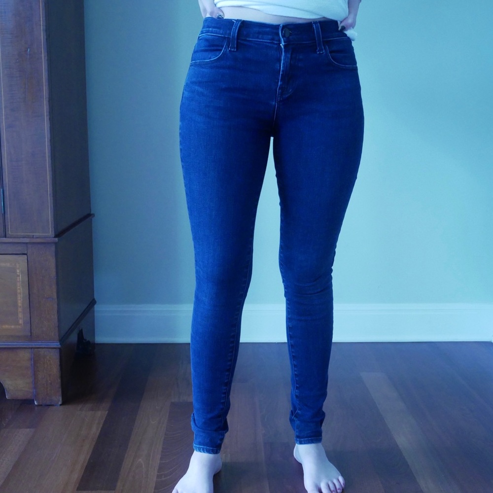 J Brand Mid-High Rise Dark Blue Jeans